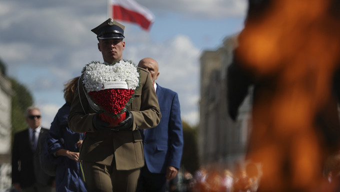 今年9月1日是纳粹德国入侵波兰83周年，当地举行悼念活动。AP