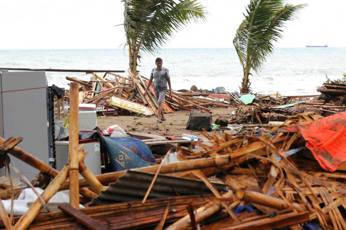 印尼海嘯災情嚴重。AP