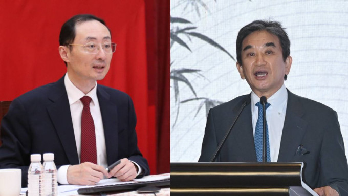 外交部副外长孙卫东（左）曾就核处理水排海，召见日本驻中大使垂秀夫（右）。