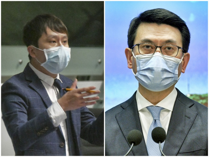 邝俊宇（左）认为，当局在利君雅的升迁问题上「搞小动作」。