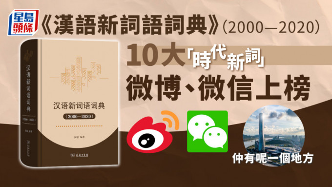 《漢語新詞語詞典（2000—2020）》列出十大「時代新詞」。（星島製圖）