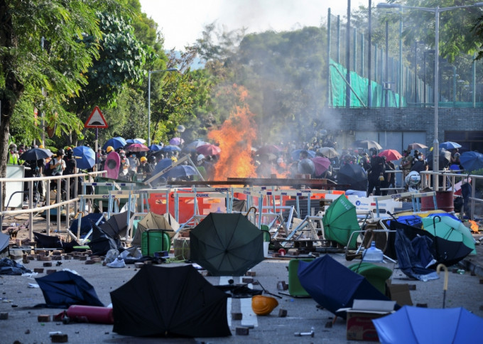 中大去年爆發激烈警民衝突。資料圖片