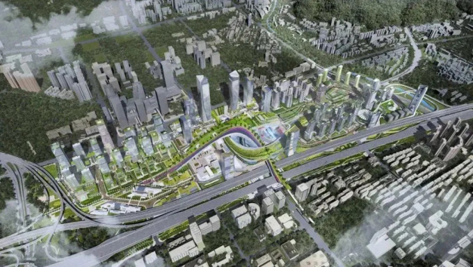 西麗高鐵新城是第一個「站、城、人一體化」模式工程。