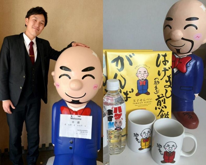 日本一間連鎖酒店為禿頭提供折扣，受觀迎程度更出了周邊產品。網上圖片