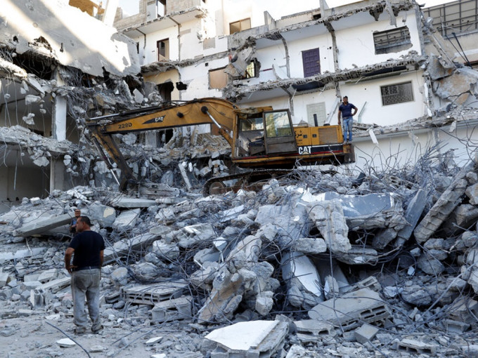 以色列空襲加沙。AP