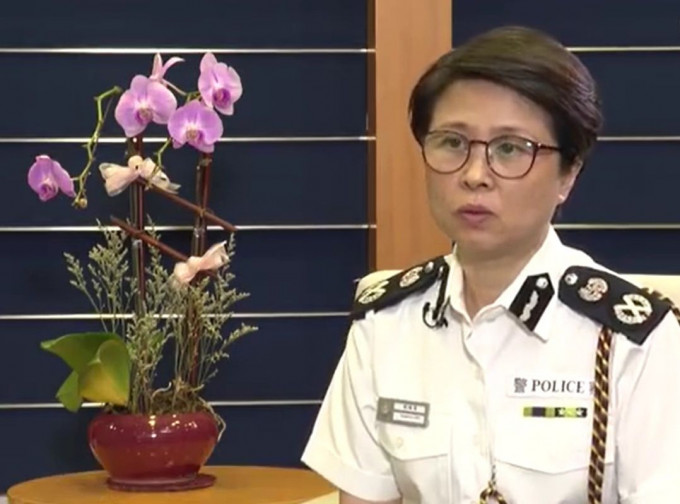 刘赐蕙又指，警队必定竭尽所能，令香港长治久安。影片截图