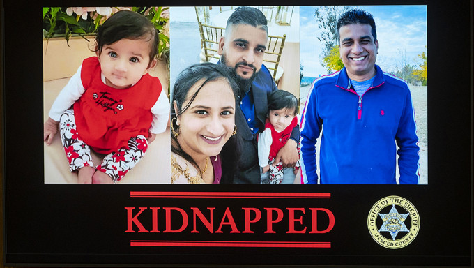 加州1家4口遭绑匪撕票，包括8个月大女婴也遇害。AP