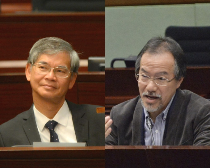 劳工及福利局局长罗致光(左)；工党立法会议员张超雄(右)。 资料畾片