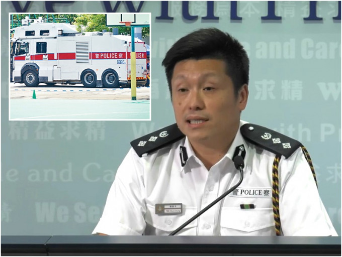 警方稱會否使用水炮車屬戰術部署不會回應。香港警察facebook/資料圖片