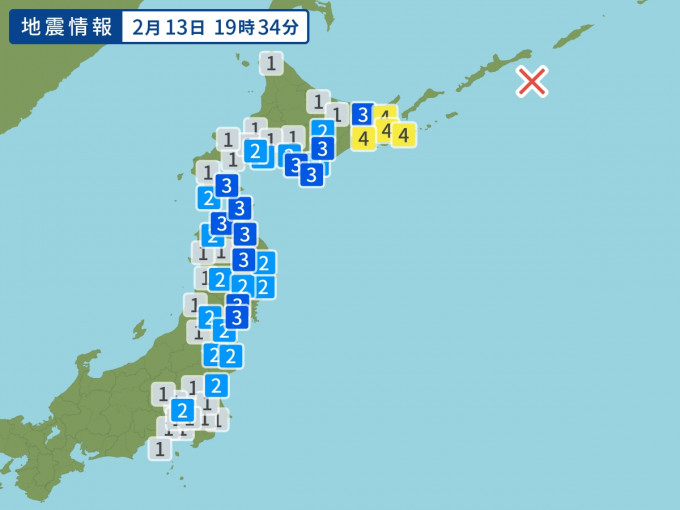 北海道海域发生地震。网上图片