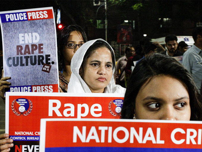 不少印度妇女曾上街示威，不满当地性侵问题严重。AP资料图片