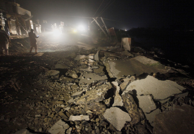 巴基斯坦東北部發生5.8級地震。AP