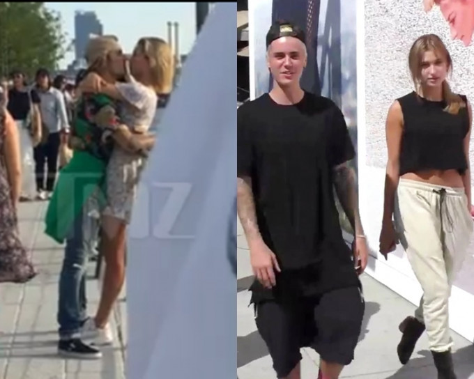 Justin與Hailey上周被拍到在邁阿密街頭親吻。