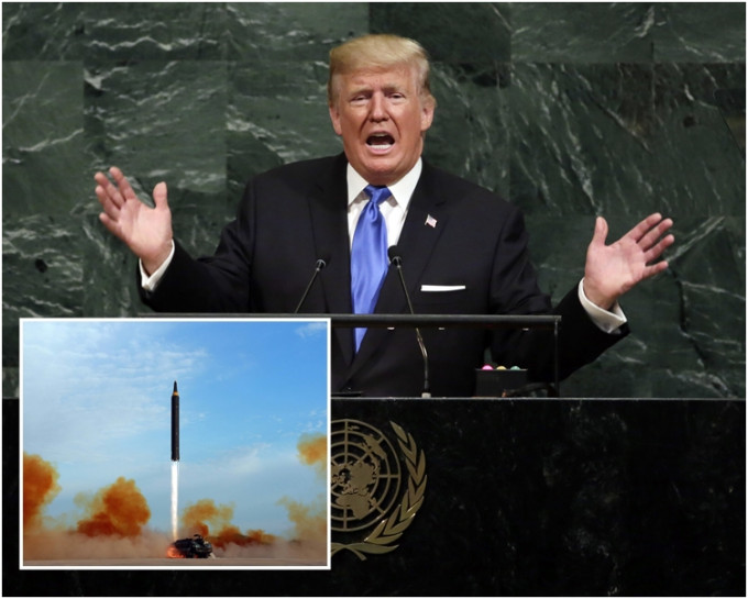 特朗普扬言会「彻底摧毁」北韩。AP