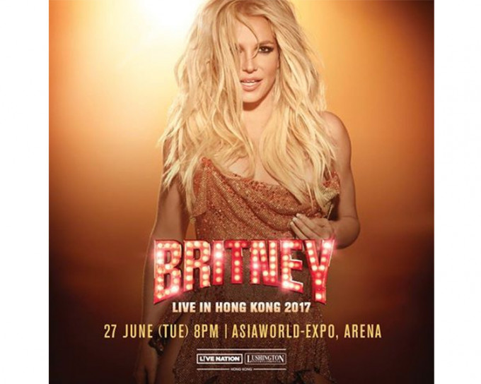 海報曝光，Britney將於6月來港。