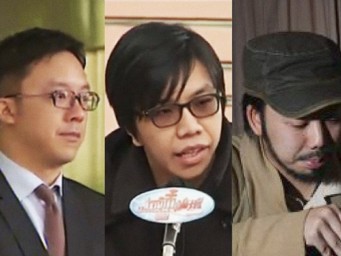 鍾健平(左)、陳梓進(中)及黃俊珏(右)。資料圖片