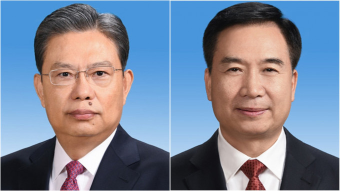 李希（右）或将接替赵乐际（左）担任中纪委书记。资料图片