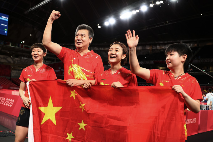 中國以場數3:0輕取日本，贏得乒乓球女子團體金牌。Reuters