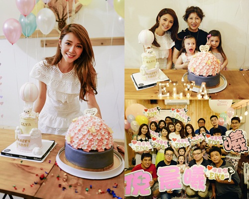 倪晨曦同媽咪及姨甥女、粉絲一起歡度生日。