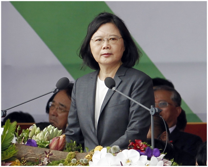 台灣總統蔡英文在雙十節發表演說。