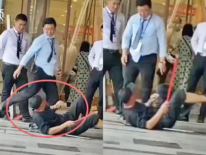郑州商场殴打清洁工惹议。影片截图