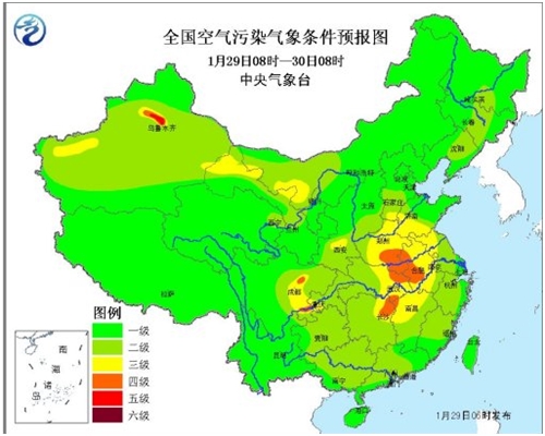 中央气象台预计在2月2日之前，中国无大范围低能见度天气。网图