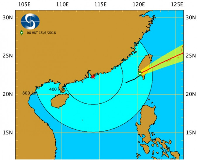 热带气旋「格美」今日横过台湾及移入西北太平洋。