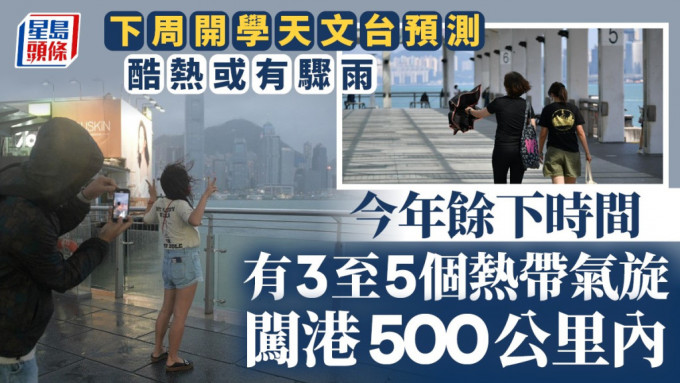 天文台料今年餘下時間有3至5個熱帶氣旋闖港500公里內。