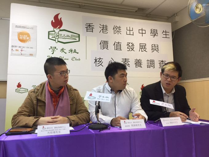 学友社及香港政策研究所针对中学生对政治人物及政治取向、公民参与进行调查。