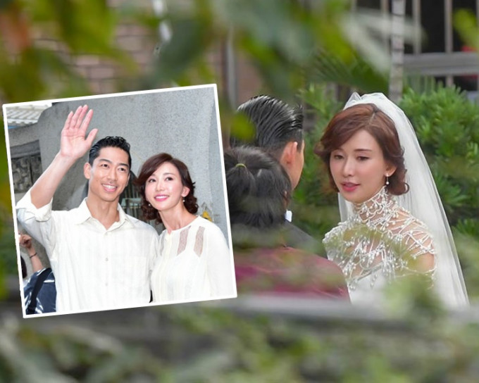 林志玲與老公穿婚紗禮服綵排後，換過便服步出跟傳媒及群眾打招呼。