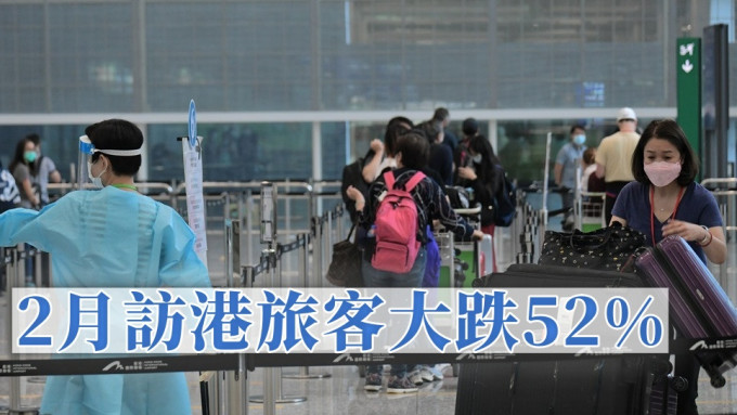 受到出入境相關防疫措施影響2月訪港旅客人數大跌。資料圖片