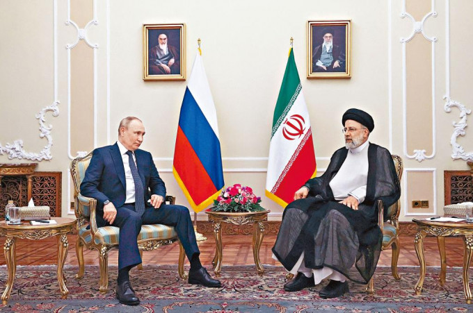 俄羅斯總統普京與伊朗總統萊希，周二在德黑蘭會談。