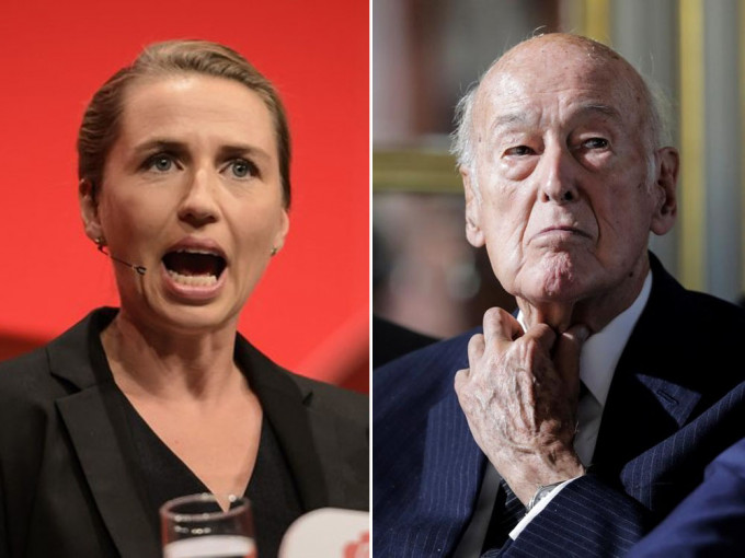 丹麦前首相施密特（左）回忆录中指控遭法国前总统德斯坦（右）性骚扰。AP/路透社图片
