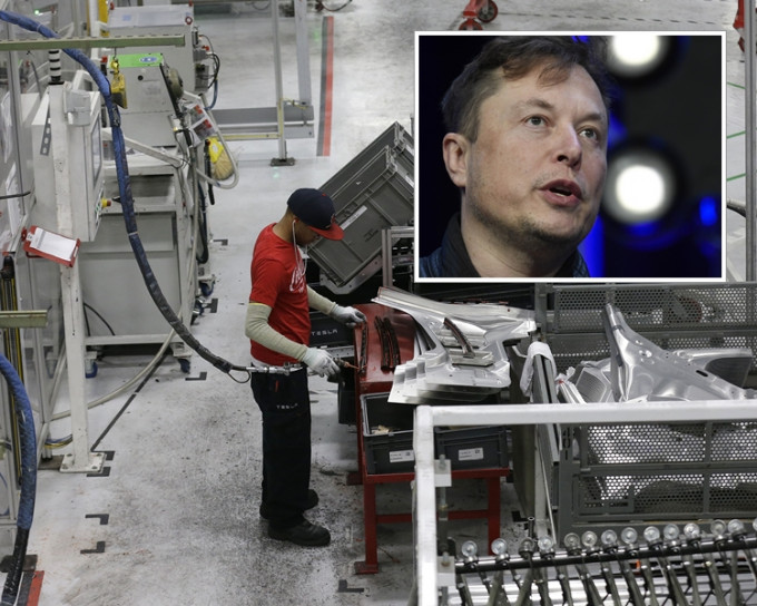 Tesla在加州的廠房涉嫌違反當局禁令復工，馬斯克指作好被捕準備。 AP圖