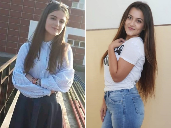 羅馬尼亞2名女孩先後遭到同一個綁匪撕票。左為15歲女孩Alexandra Macesanu；右為18歲女孩Mihaela Luiza Melencu　FB圖片