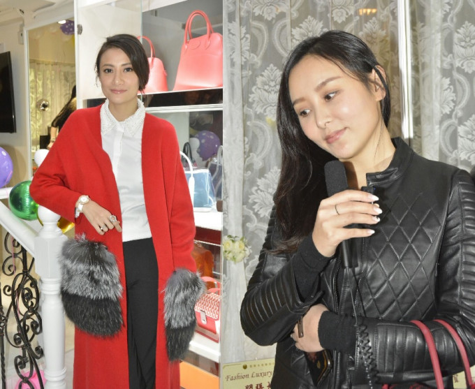 何佩瑜、黄伊汶昨出席名牌专卖店。