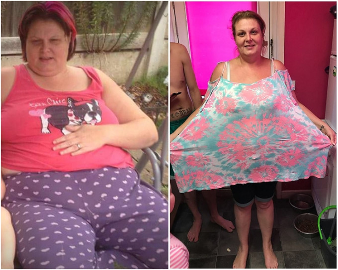 42岁妇人科莱德成功由159公斤减至82公斤。网图