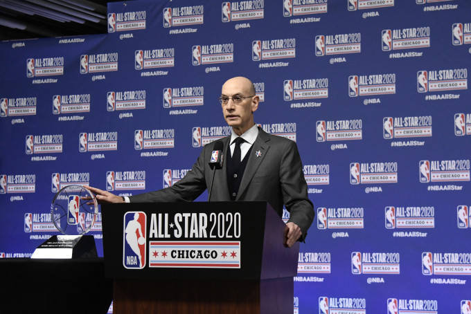 NBA总裁萧华剑指七月三十一日复赛。AP资料图片