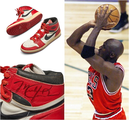 米高佐敦Air Jordan 1战鞋，433万成交史上最贵篮球鞋。
