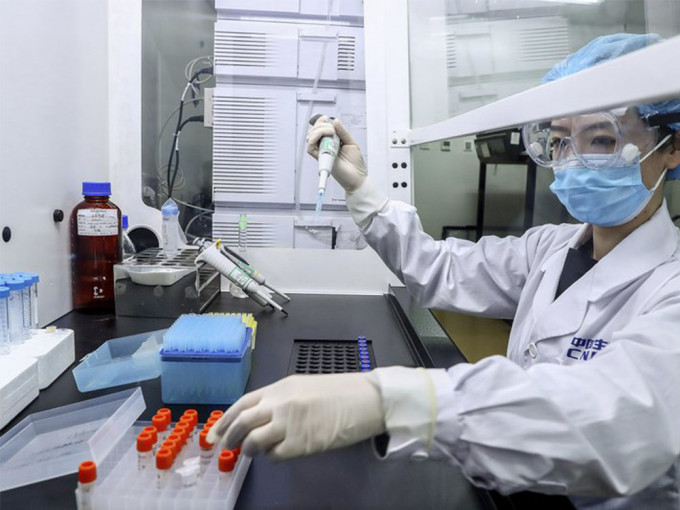 是次新冠疫苗是中國第5款進入3期試驗的疫苗。AP資料圖