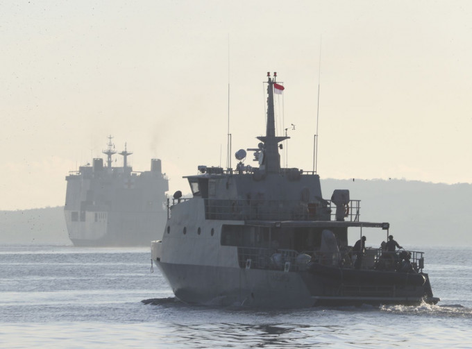印尼海軍派出的搜救隊。AP