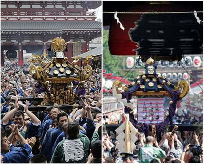 神轎遶境（遊行）氣氛熱鬧。網圖