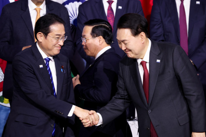 岸田文雄與尹錫悅會晤，確保了兩國在所有層面保持對話。路透社