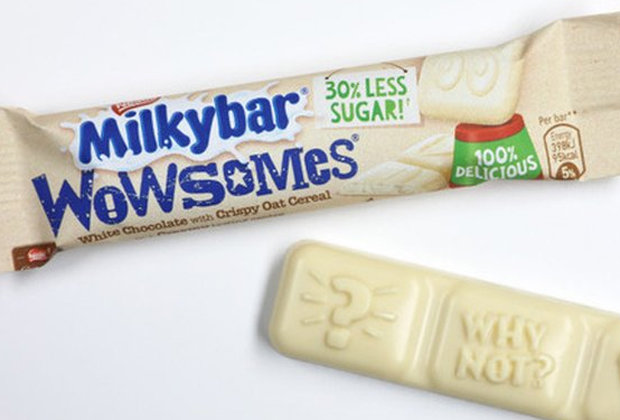 新款白朱古力棒「Milkybar Wowsomes」。網上圖片