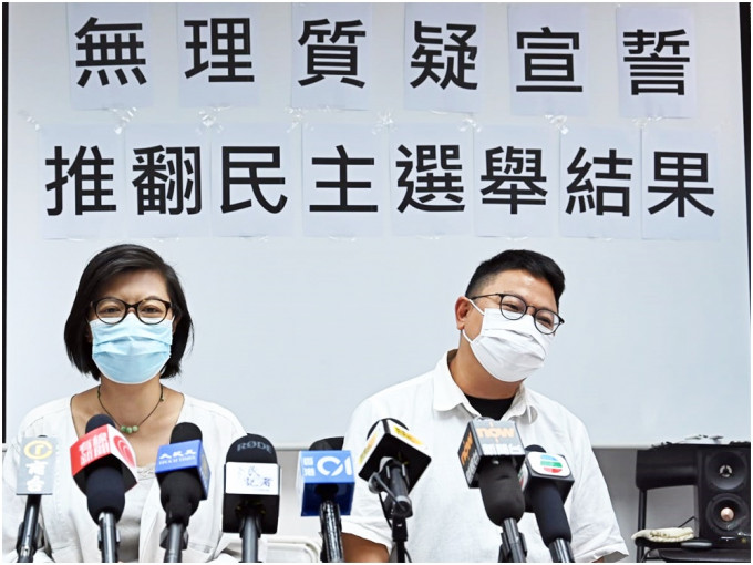 胡穗珊（左）及朱江玮批评政府的质疑不合理。