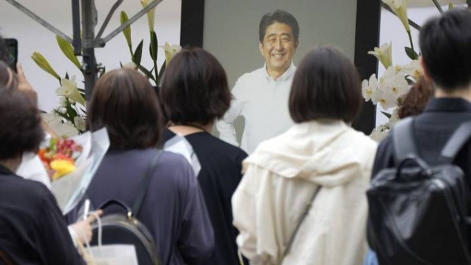 安倍晋三今日在东京增上寺举殡。AP图片