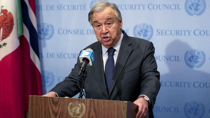 联合国秘书长古特雷斯指责俄罗斯歪曲维和理念。AP图