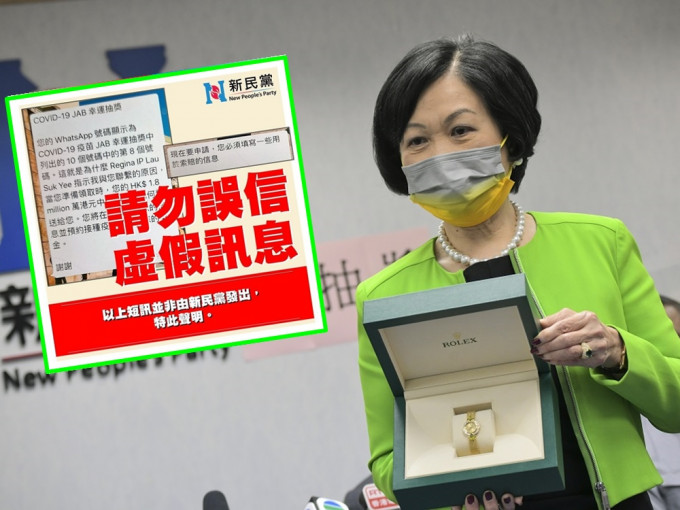 新民党指有骗徒假借该党主席叶刘淑仪名义呃个人资料。资料图片