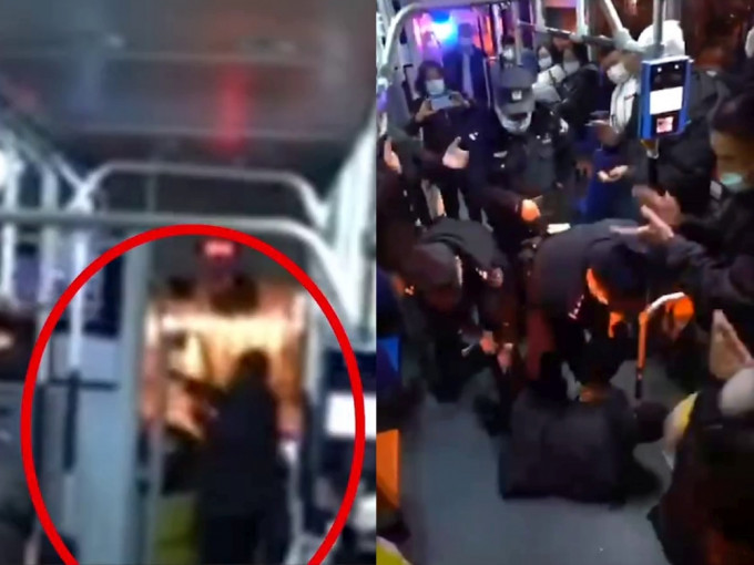湖北大叔拒戴口罩反骂巴士司机，被警察制服后乘客齐拍掌。