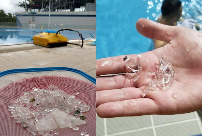 東涌游泳池及屯門西北游泳池內發現玻璃碎。港九拯溺員工會fb專頁